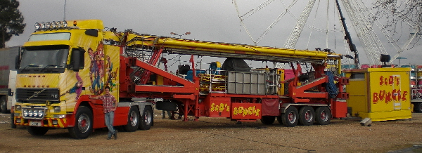 SDL Rides Owner, Stanley Reeves Jr, ready to leave an event in Le Mans, France, with our prized Bungee ride